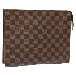 LOUIS VUITTON Damier Ebene Poche Toilette 26 Pouch N47543 LV Auth 113197